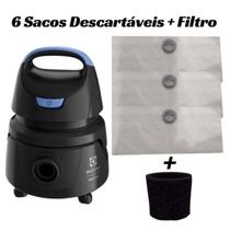 Sacos Aspirador de Pó Electrolux tipo Hidrolux Awd01 com 6UN e 1 Filtro