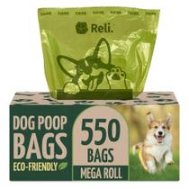 Sacos biodegradáveis para cocô de cachorro Reli. 550 sacos com caixa dispensadora