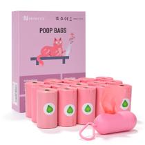 Sacos biodegradáveis para cocô de cachorro WDFAACK rosa com dispensador de 300 quilates Sacos biodegradáveis para cocô de cachorro WDFAACK rosa com dispensador de 300 quilates