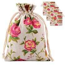 Sacos com cordão Pangda Rose Burlap 30 unidades 10 x 13 cm
