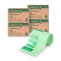 Sacos compostáveis POWERTEC 651018 ASTM D6400, 8 galões, 200 unidades, extra grosso 0,85 mils (651003x4 PK)