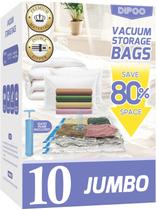 Sacos de Armazenamento a Vácuo Dipoo - Pacote com 10 Unidades Jumbo e Bomba Manual Sacos de Armazenamento a Vácuo Dipoo - Pacote com 10 Unidades Jumbo e Bomba Manual