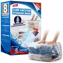 Sacos de armazenamento a vácuo TAILI Cube, tamanho médio, pacote com 8 Sacos de armazenamento a vácuo TAILI Cube, tamanho médio, pacote com 8
