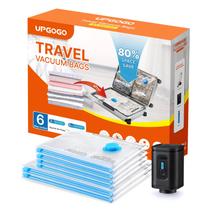 Sacos de armazenamento a vácuo UPGOGO Travel, pacote com 6 unidades para roupas e bagagens