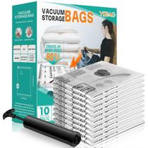 Sacos de armazenamento a vácuo YSBAG Jumbo, pacote com 10 para roupas 100x80cm Sacos de armazenamento a vácuo YSBAG Jumbo, pacote com 10 para roupas 100x80cm
