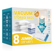 Sacos de armazenamento a vácuo YSSOA, pacote com 8 unidades, Jumbo Space Saver Transparent