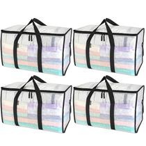Sacos de armazenamento BALEINE Oversized Moving 24 galões, pacote com 4 unidades transparentes