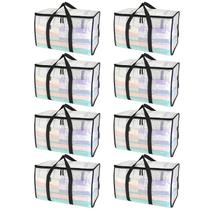 Sacos de armazenamento BALEINE Oversized Moving 24 galões, pacote com 8 unidades transparentes