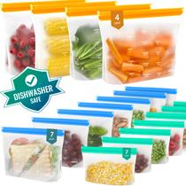 Sacos de armazenamento de alimentos IDEATECH Freezer, à prova de vazamentos, sem BPA, pacote com 18