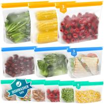 Sacos de armazenamento de alimentos IDEATECH reutilizáveis Stand Up Gallon, pacote com 12 Sacos de armazenamento de alimentos IDEATECH reutilizáveis Stand Up Gallon, pacote com 12