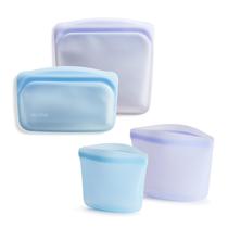 Sacos de armazenamento de alimentos reutilizáveis Stasher Premium Silicone, pacote com 4