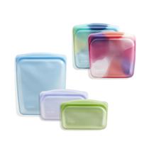 Sacos de armazenamento de alimentos reutilizáveis Stasher Premium Silicone, pacote com 5