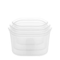 Sacos de armazenamento de alimentos Zip Top 3 Dish Set Silicone Frost Sacos de armazenamento de alimentos Zip Top 3 Dish Set Silicone Frost