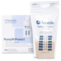 Sacos de armazenamento de leite materno Ameda Pump'N Protect 180ml 100ct