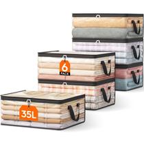 Sacos de armazenamento de roupas Lifewit 35L, plástico, vinil, pacote com 6 unidades transparentes Sacos de armazenamento de roupas Lifewit 35L, plástico, vinil, pacote com 6 unidades transparentes