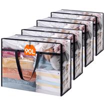 Sacos de armazenamento de roupas Lifewit 90L Plastic Clear, pacote com 4 Sacos de armazenamento de roupas Lifewit 90L Plastic Clear, pacote com 4