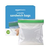 Sacos de armazenamento de sanduíches Amazon Basics, 300 unidades, pacote com 1