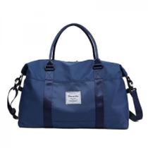 Sacos de armazenamento doméstico sacola esportiva bolsa de ginástica com bolso molhado e manga de carrinho azul escuro