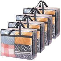 Sacos de armazenamento Fixwal, pacote com 4, 75 litros, extra grandes, transparentes para cobertores Sacos de armazenamento Fixwal, pacote com 4, 75 litros, extra grandes, transparentes para cobertores