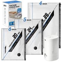 Sacos de Armazenamento Hatisan 15 unidades com Vácuo e Bomba Recarregável Sacos de Armazenamento Hatisan 15 unidades com Vácuo e Bomba Recarregável