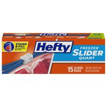 Sacos de armazenamento Hefty Slider Freezer Kitchen Quart 15 unidades azuis