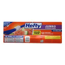 Sacos de armazenamento Hefty Slider Jumbo 9x12 2,5 L (total de 108)
