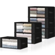 Sacos de armazenamento HomeHacks Clothes Organizer 35L, pacote com 6 unidades pretas Sacos de armazenamento HomeHacks Clothes Organizer 35L, pacote com 6 unidades pretas