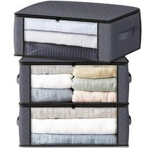 Sacos de armazenamento HomeHacks Storage, pacote com 3 pacotes, organizador de roupas, 35L Sacos de armazenamento HomeHacks Storage, pacote com 3 pacotes, organizador de roupas, 35L