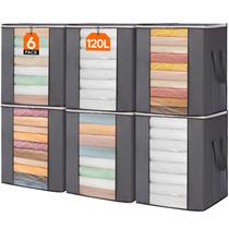 Sacos de armazenamento Lifewit Extra Large para roupa de cama, 120L, pacote com 6 Sacos de armazenamento Lifewit Extra Large para roupa de cama, 120L, pacote com 6