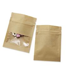 Sacos de armazenamento PABCK Kraft Paper com janela transparente, pacote com 100