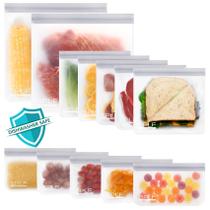 Sacos de armazenamento reutilizáveis SPLF, pacote com 12 unidades, laváveis na máquina de lavar louça