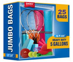 Sacos de armazenamento SHINY SELECT Jumbo, 5 galões, pacote com 25, 18 x 24 polegadas e 2 mil Sacos de armazenamento SHINY SELECT Jumbo, 5 galões, pacote com 25, 18 x 24 polegadas e 2 mil