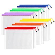 Sacos de armazenamento SUNEE Mesh Zipper Bolsa 28x40cm 12 unidades (A3, 6 cores)