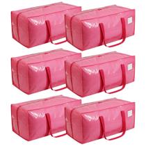 Sacos de armazenamento VTSVTS Extra Heavy Duty Large 85L, pacote com 6 unidades, rosa