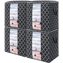 Sacos de armazenamento WISELIFE, pacote com 4, 100 litros grandes para edredons pretos