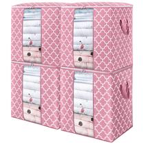 Sacos de armazenamento WISELIFE, pacote com 4, 100 litros para edredons, rosa