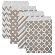Sacos de buffet de doces KEYYOOMY Grey Paper Treat 100 unidades de 5 x 7 polegadas