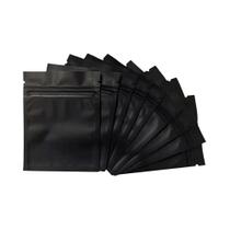 Sacos De Café, Ervas E Pó Com Fecho Zip, Preto Fosco, 100 Unidades, Bolsas Planas À Prova De Cheiro,