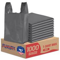 Sacos de camiseta de plástico Fuxury 1000 Count Grey 12x6,5x21cm Sacos de camiseta de plástico Fuxury 1000 Count Grey 12x6,5x21cm