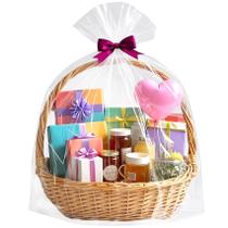 Sacos de celofane Yotelab Extra Large 101x127cm para cestas de presentes Sacos de celofane Yotelab Extra Large 101x127cm para cestas de presentes