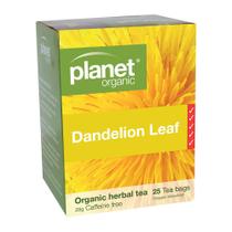 Sacos de chá Planet Organic Dandelion Leaf Herbal 25 unidades