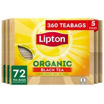 Sacos de chá preto orgânico Lipton, 360 unidades, 162 g, pacote com 5 Sacos de chá preto orgânico Lipton, 360 unidades, 162 g, pacote com 5