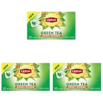 Sacos de chá verde Lipton Honey Ginger sem açúcar 60 unidades