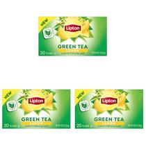 Sacos de chá verde Lipton Lemon sem açúcar, pacote com 3 Sacos de chá verde Lipton Lemon sem açúcar, pacote com 3