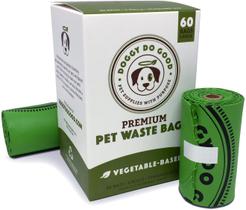 Sacos de cocô de cachorro biodegradáveis Sacos de resíduos de cachorro compostáveis 100% livre de plástico, semcenente, à base de vegetais e eco-friendly, espessura premium, à prova de vazamento, fácil desprendimento e abertura de tamanho