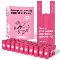 Sacos de cocô de cachorro Deo Doo com alças, 30 rolos, 360 unidades