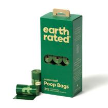Sacos de cocô de cachorro Earth Rated 315 unidades, rolos de recarga sem perfume