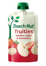 Sacos de comida para bebês Beech-Nut, banana, maçã, morango, 100 ml, pacote com 12