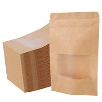 Sacos de comida Stand Up Kingrol, pacote com 300, papel Kraft 9x14cm Sacos de comida Stand Up Kingrol, pacote com 300, papel Kraft 9x14cm