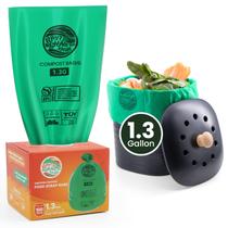 Sacos de compostagem RAYTID 5L-6L 100 unidades de 1,3 galão ASTM D6400 Sacos de compostagem RAYTID 5L-6L 100 unidades de 1,3 galão ASTM D6400